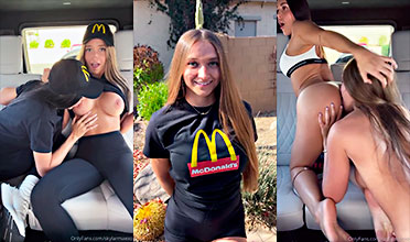 Lesbianas de McDonald’s pilladas follando en el coche