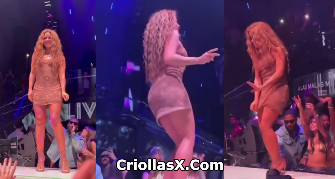 Shakira intenta grabar debajo de la falda mientras baila - Famosos